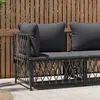 Image de vidaXL Canapé d'angle de jardin avec coussins anthracite tissu tissé