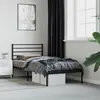 Image de vidaXL Cadre de lit métal sans matelas avec tête de lit noir 80x200 cm