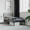 Image de vidaXL Cadre de lit métal sans matelas avec tête de lit noir 100x200cm