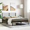 Image de vidaXL Cadre de lit métal sans matelas avec tête de lit noir 120x190cm