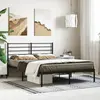 Image de vidaXL Cadre de lit métal sans matelas avec tête de lit noir 120x200cm