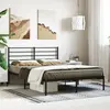 Image de vidaXL Cadre de lit métal sans matelas et tête de lit noir 160x200 cm