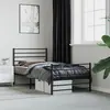 Image de vidaXL Cadre de lit métal sans matelas avec pied de lit noir 80x200 cm
