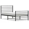Image de vidaXL Cadre de lit métal sans matelas avec pied de lit noir 107x203cm