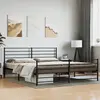 Image de vidaXL Cadre de lit métal sans matelas avec pied de lit noir 200x200cm