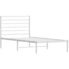 Image de vidaXL Cadre de lit métal sans matelas avec tête de lit blanc 90x200cm