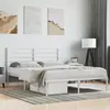 Image de vidaXL Cadre de lit métal sans matelas et tête de lit blanc 135x190 cm