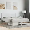 Image de vidaXL Cadre de lit métal sans matelas et tête de lit blanc 160x200 cm