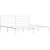 Image de vidaXL Cadre de lit métal avec tête de lit blanc 193x203 cm, lit double, meuble de chambre à coucher, lit d'invité, lit, cadre de lit en métal