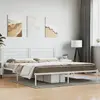 Image de vidaXL Cadre de lit métal sans matelas et tête de lit blanc 193x203 cm