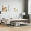 Image de vidaXL Cadre de lit métal sans matelas et tête de lit blanc 200x200 cm