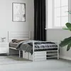Image de vidaXL Cadre de lit métal sans matelas avec pied de lit blanc 90x190cm