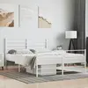 Image de vidaXL Cadre de lit métal sans matelas et pied de lit blanc 140x200 cm