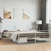 Image de vidaXL Cadre de lit métal sans matelas et pied de lit blanc 180x200 cm