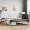 Image de vidaXL Cadre de lit métal sans matelas et pied de lit blanc 193x203 cm