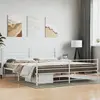 Image de vidaXL Cadre de lit métal sans matelas et pied de lit blanc 200x200 cm