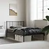 Image de vidaXL Cadre de lit métal sans matelas avec tête de lit noir 100x190cm