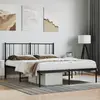 Image de vidaXL Cadre de lit métal sans matelas avec tête de lit noir 140x190cm