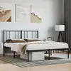 Image de vidaXL Cadre de lit métal sans matelas avec tête de lit noir 150x200cm