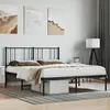 Image de vidaXL Cadre de lit métal sans matelas et tête de lit noir 160x200 cm