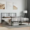 Image de vidaXL Cadre de lit métal sans matelas avec pied de lit noir 140x190cm