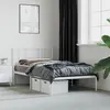 Image de vidaXL Cadre de lit métal sans matelas avec tête de lit blanc 90x200cm