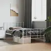 Image de vidaXL Cadre de lit métal sans matelas et pied de lit blanc 100x190 cm