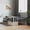 Image de vidaXL Cadre de lit métal sans matelas et pied de lit blanc 107x203 cm