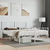 Image de vidaXL Cadre de lit métal sans matelas et pied de lit blanc 120x190 cm