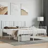 Image de vidaXL Cadre de lit métal sans matelas et pied de lit blanc 140x190 cm