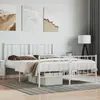 Image de vidaXL Cadre de lit métal sans matelas et pied de lit blanc 140x200 cm