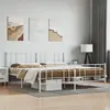 Image de vidaXL Cadre de lit métal sans matelas et pied de lit blanc 180x200 cm