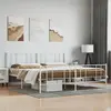Image de vidaXL Cadre de lit métal sans matelas et pied de lit blanc 183x213 cm