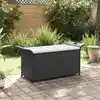 Image de vidaXL Banc de jardin avec coussin noir 116x46x57 cm résine tressée