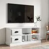 Image de vidaXL Meuble TV blanc brillant 102x35,5x47,5 cm bois d'ingénierie