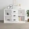 Image de vidaXL Buffet blanc brillant 104,5x35,5x67,5 cm bois d'ingénierie