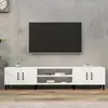 Image de vidaXL Meuble TV Blanc 180x31,5x40 cm Bois d'ingénierie