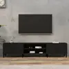 Image de vidaXL Meuble TV noir 180x31,5x40 cm bois d'ingénierie