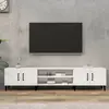 Image de vidaXL Meuble TV blanc brillant 180x31,5x40 cm bois d'ingénierie