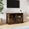 Image de vidaXL Meuble TV chêne fumé 80x35x50 cm bois d'ingénierie