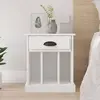 Image de vidaXL Table de chevet blanc 43x36x50 cm