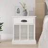 Image de vidaXL Table de chevet blanc brillant 43x36x50 cm