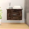 Image de vidaXL Table de chevet murale chêne fumé 41,5x36x28 cm