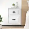 Image de vidaXL Table de chevet murale blanc brillant 41,5x36x53 cm
