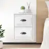 Image de vidaXL Tables de chevet murales 2 pcs blanc brillant 41,5x36x53 cm