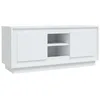 Image de vidaXL Meuble TV blanc 102x35x45 cm bois d'ingénierie