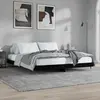 Image de vidaXL Cadre de lit sans matelas noir 200x200 cm bois d'ingénierie