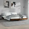 Image de vidaXL Cadre de lit sans matelas chêne fumé 200x200 cm bois ingénierie
