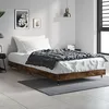 Image de vidaXL Cadre de lit sans matelas chêne fumé 100x200 cm bois ingénierie