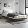 Image de vidaXL Cadre de lit sans matelas chêne fumé 100x200 cm bois ingénierie